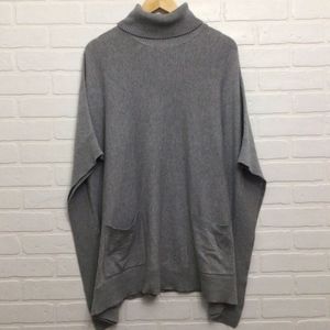 Michel Kors knit sweater poncho grey cotton one size